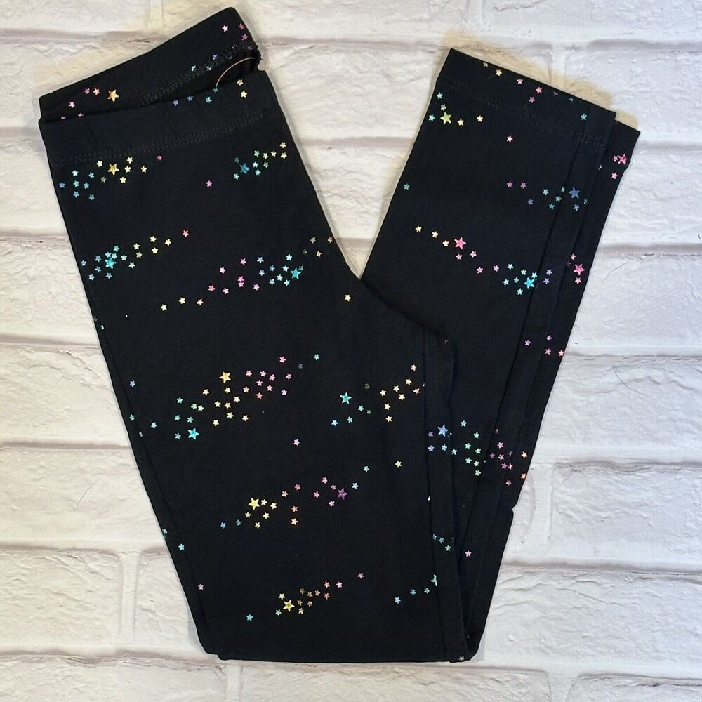 Lot of 2 2-Pack Cat & Jack Girls Size S 6/6X Pull-on Leggings Black Stars NWT - Picture 3 of 5